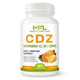 MUSCLE FOOD LABS Vitamin D3 & C Supplement 120 veggie capsules front view