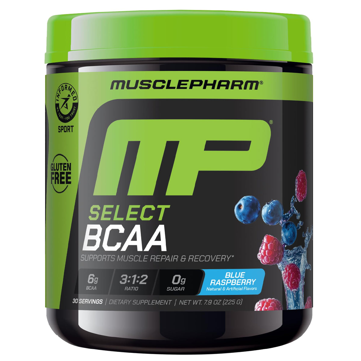 Muscle Pharm BCAA Powder Blue Raspberry front view