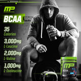 Muscle Pharm BCAA Powder Blue Raspberry mixed in water