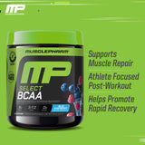 Muscle Pharm BCAA Powder Blue Raspberry scoop