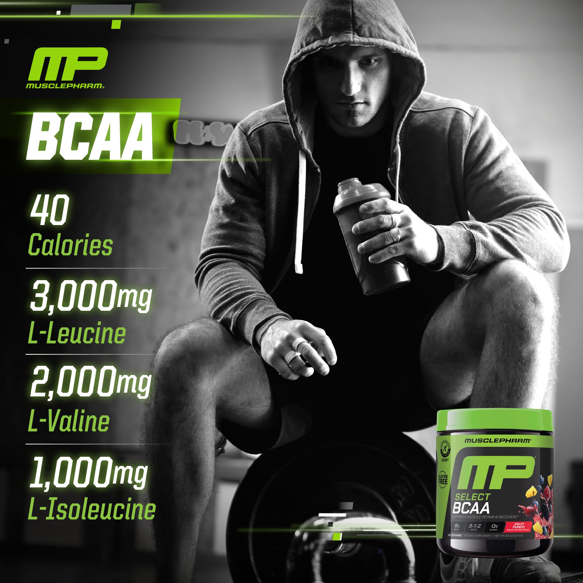 Muscle Pharm BCAA Powder Fruit Punch mixed in a glass