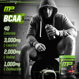 Muscle Pharm BCAA Powder Fruit Punch mixed in a glass