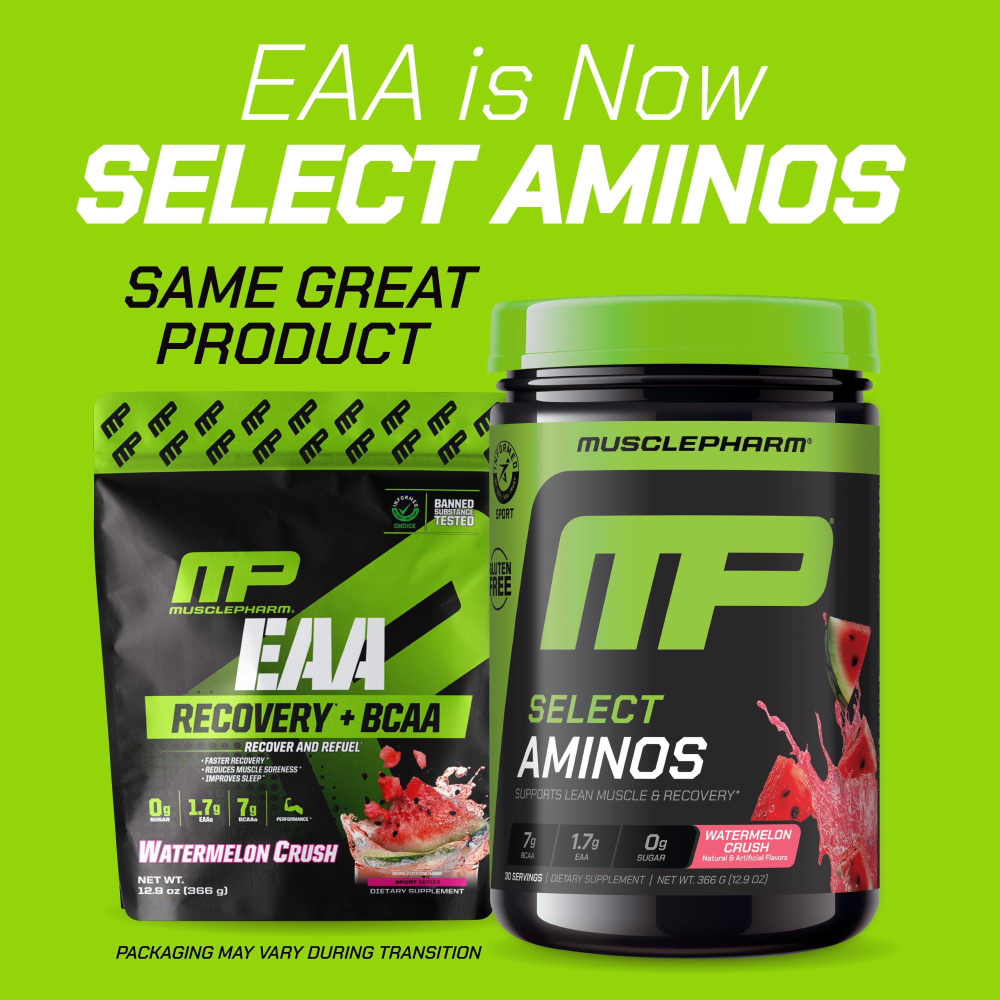 Muscle Pharm Select Amino EAA + BCAA 366g Watermelon Crush back view