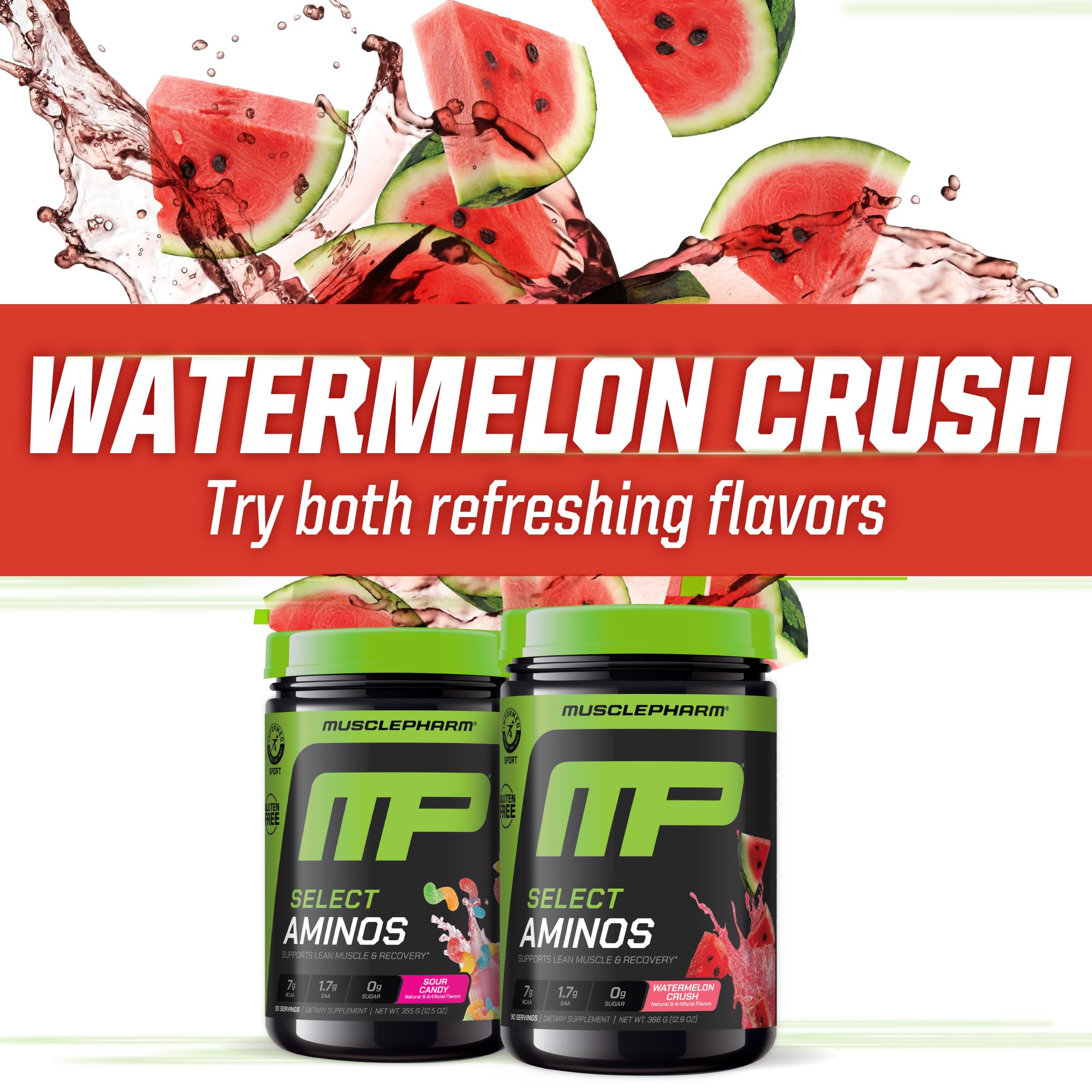 Muscle Pharm Select Amino EAA + BCAA 366g Watermelon Crush lifestyle scene