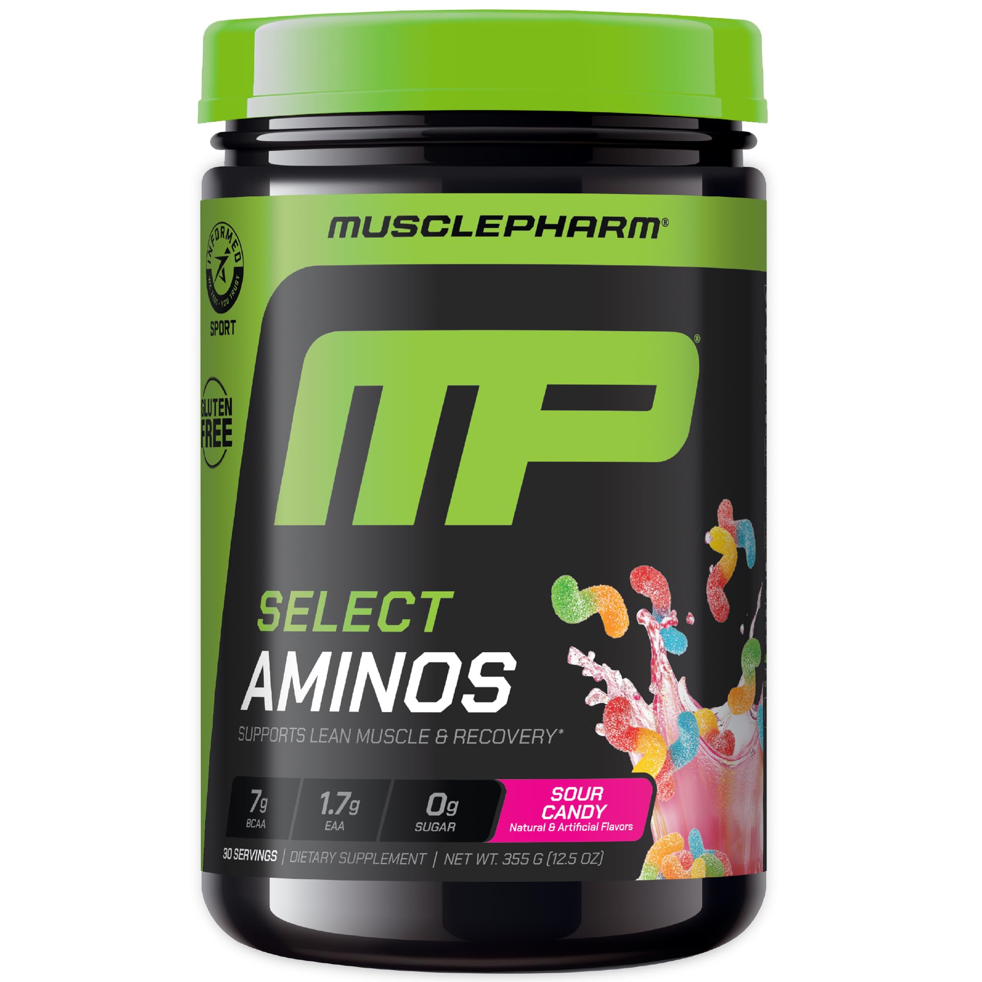 Muscle Pharm Select Amino's EAA + BCAA 355g Sour Candy front view