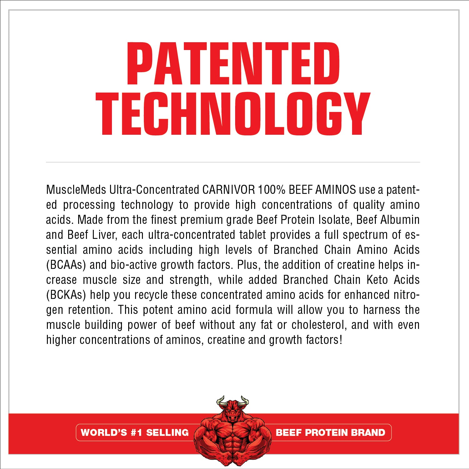 MuscleMeds Ultra-Concentrated Carnivor Beef Aminos 227g packaging with tablets