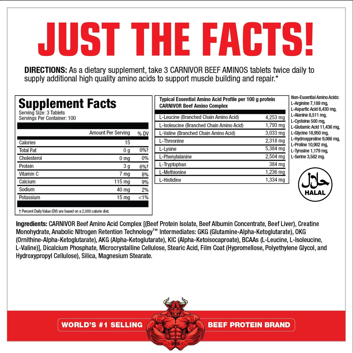 MuscleMeds Ultra-Concentrated Carnivor Beef Aminos 227g side view