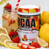 Musclesport BCAA Powder 500g packaging on a kitchen counter