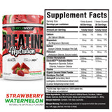 Musclesport Creatine + Hydration 300g tub side view with flavours