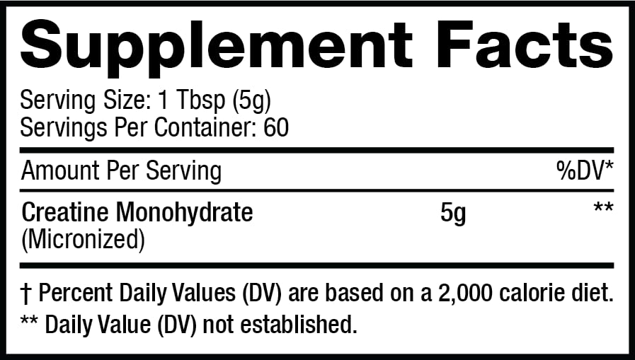 Musclesport Creatine Revolution 300g back view with nutritional information