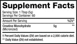 Musclesport Creatine Revolution 300g back view with nutritional information