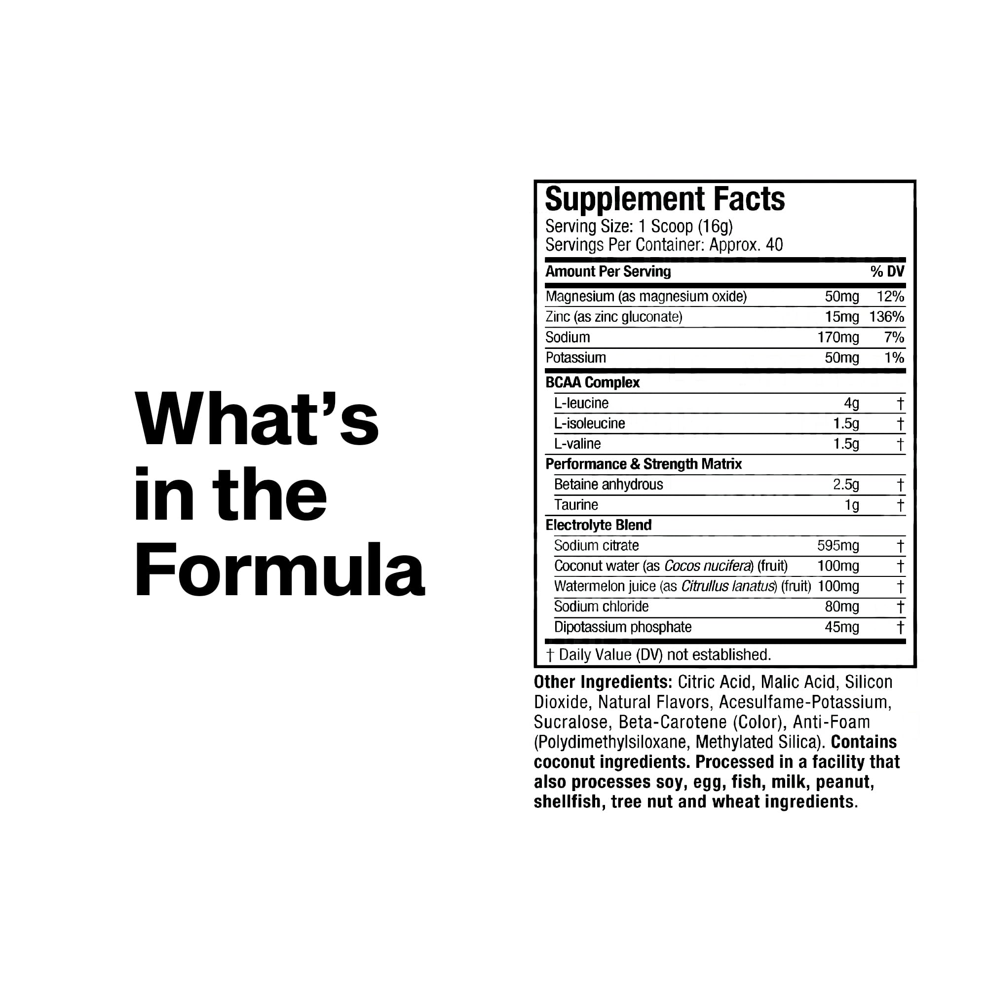 MuscleTech Amino Build BCAAs 454g Tropical Twist ingredients list