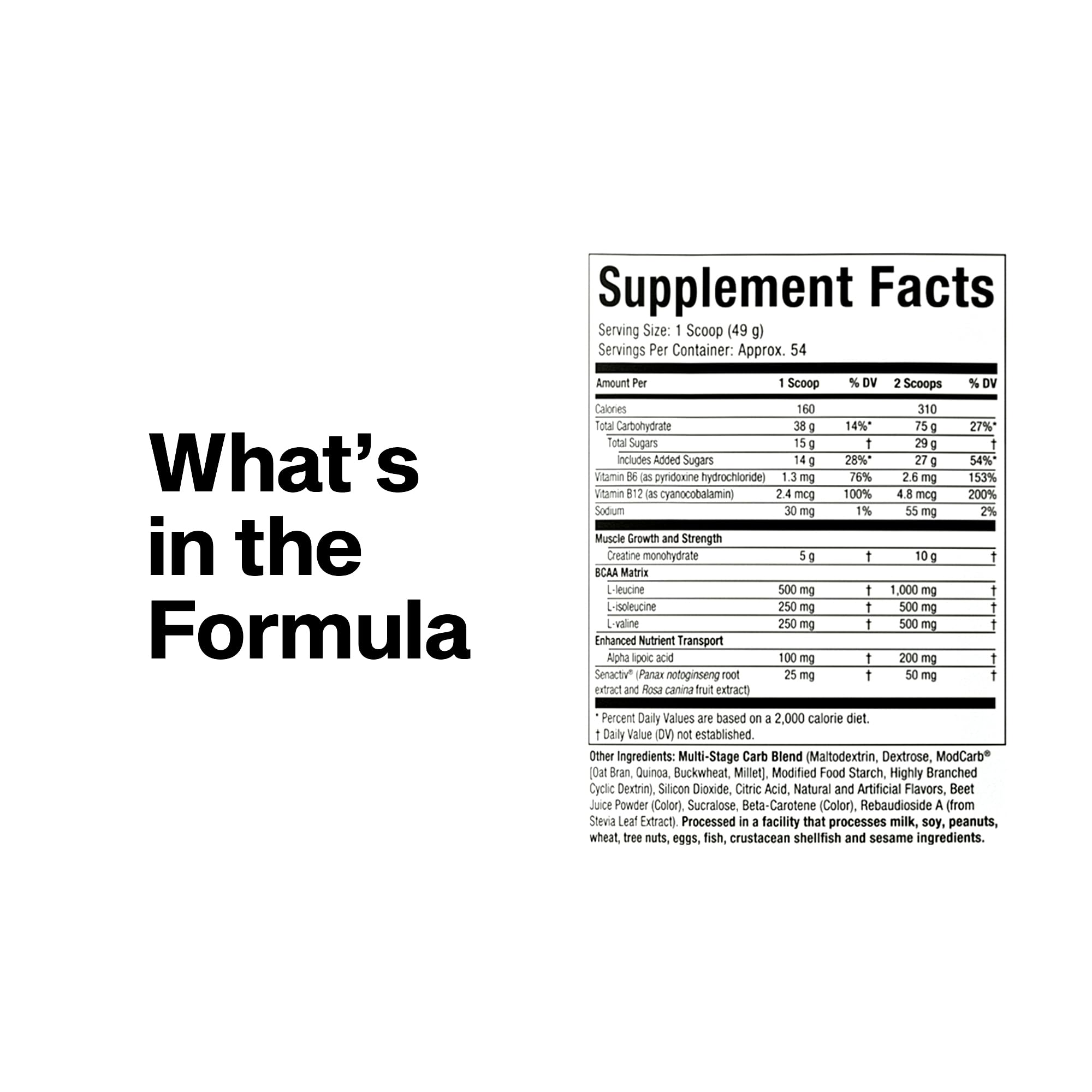 MuscleTech Cell-Tech Creatine Formula 2722g Fruit Punch ingredients list
