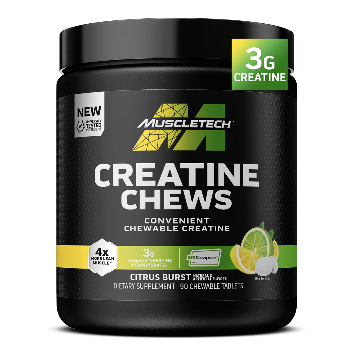 MuscleTech Creatine Chews 90 tablets front view