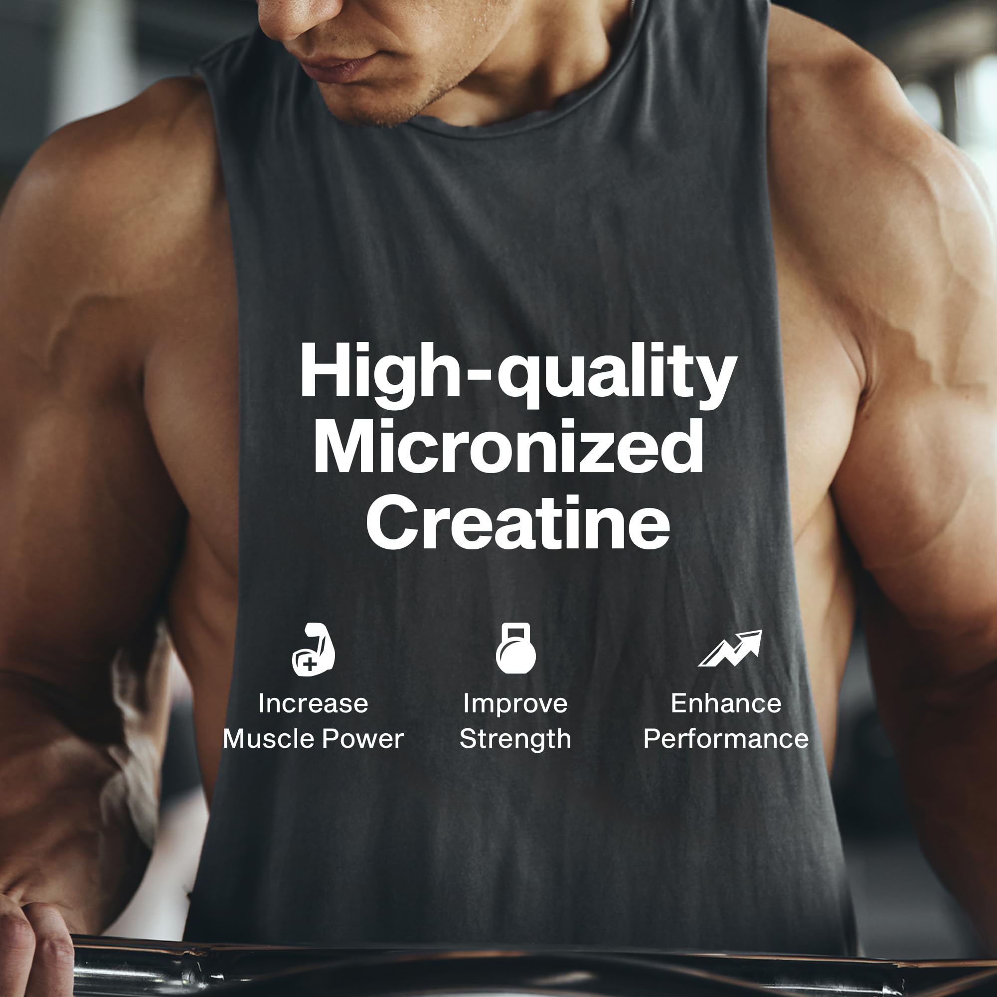 MuscleTech Platinum 100% Creatine unflavored powder in a glass