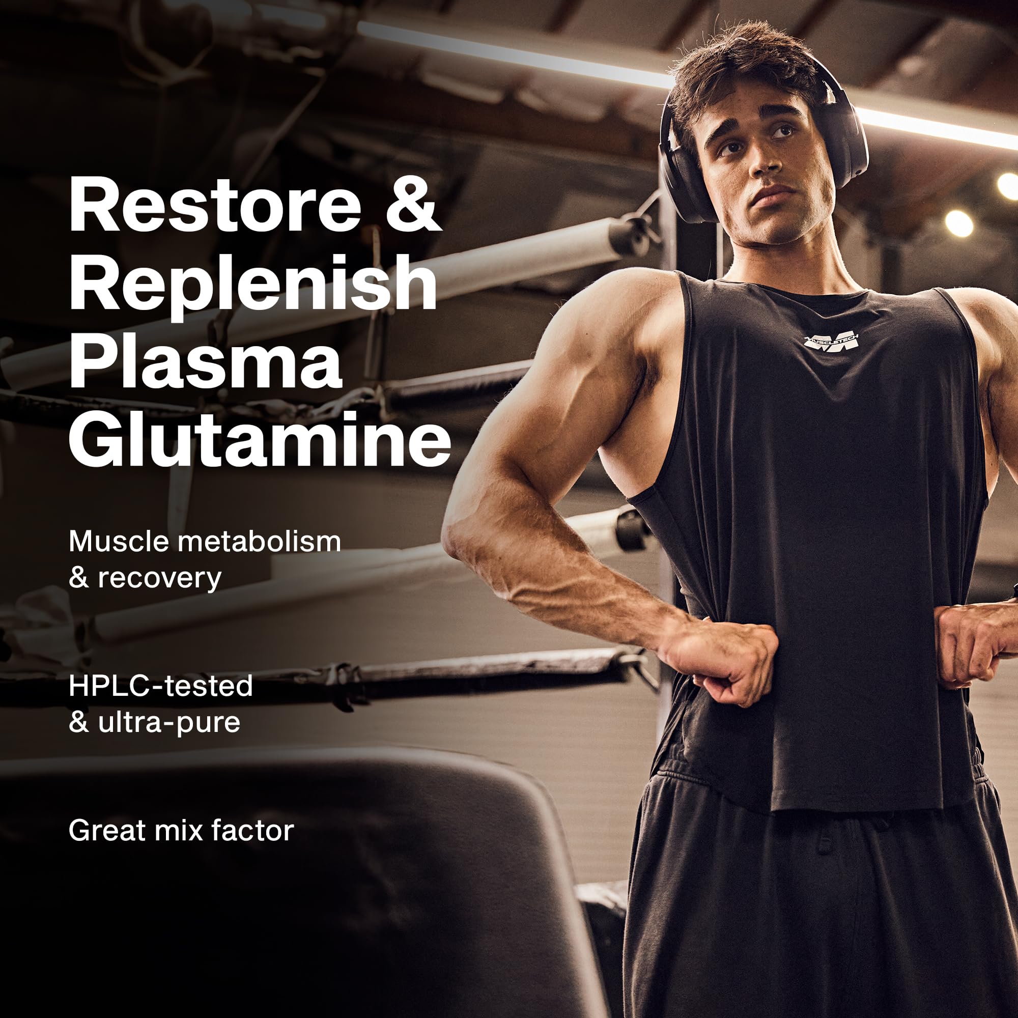 MuscleTech Platinum 100% Glutamine 373g back view