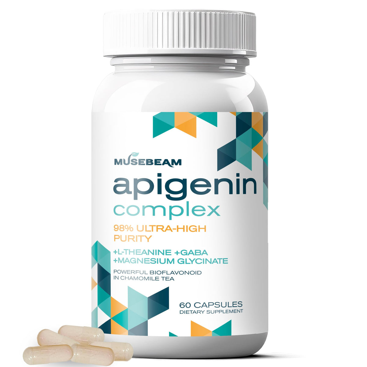 musebeam Apigenin Capsules 60 Count front view