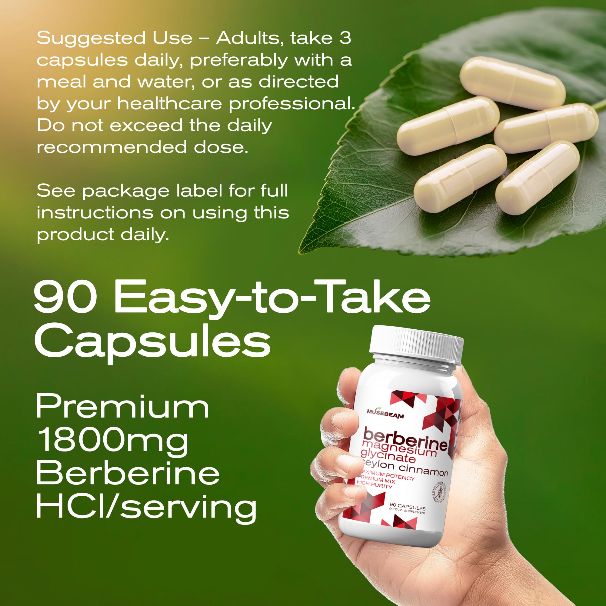 musebeam Berberine Capsules bottle close-up