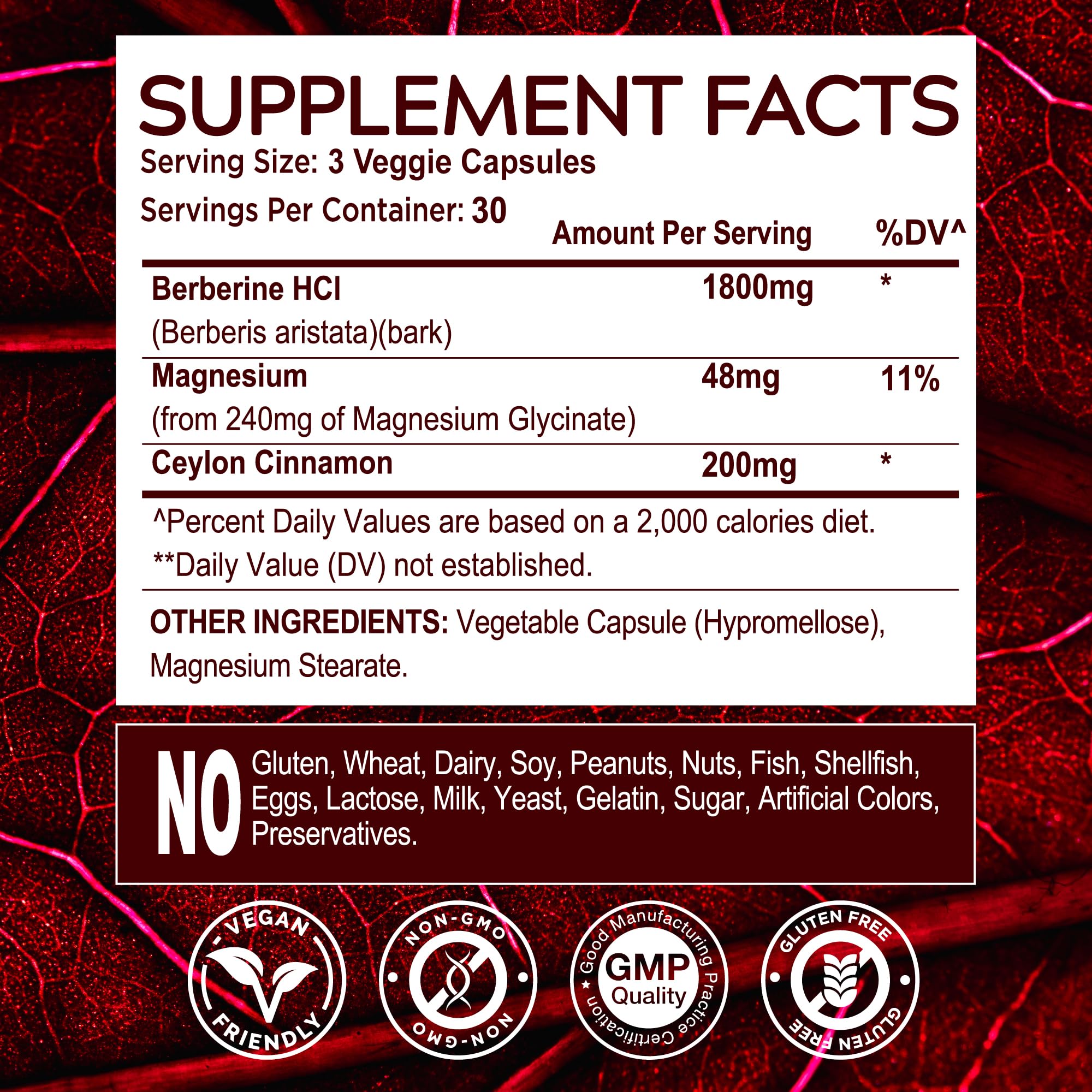 musebeam Berberine Capsules with a glass of water