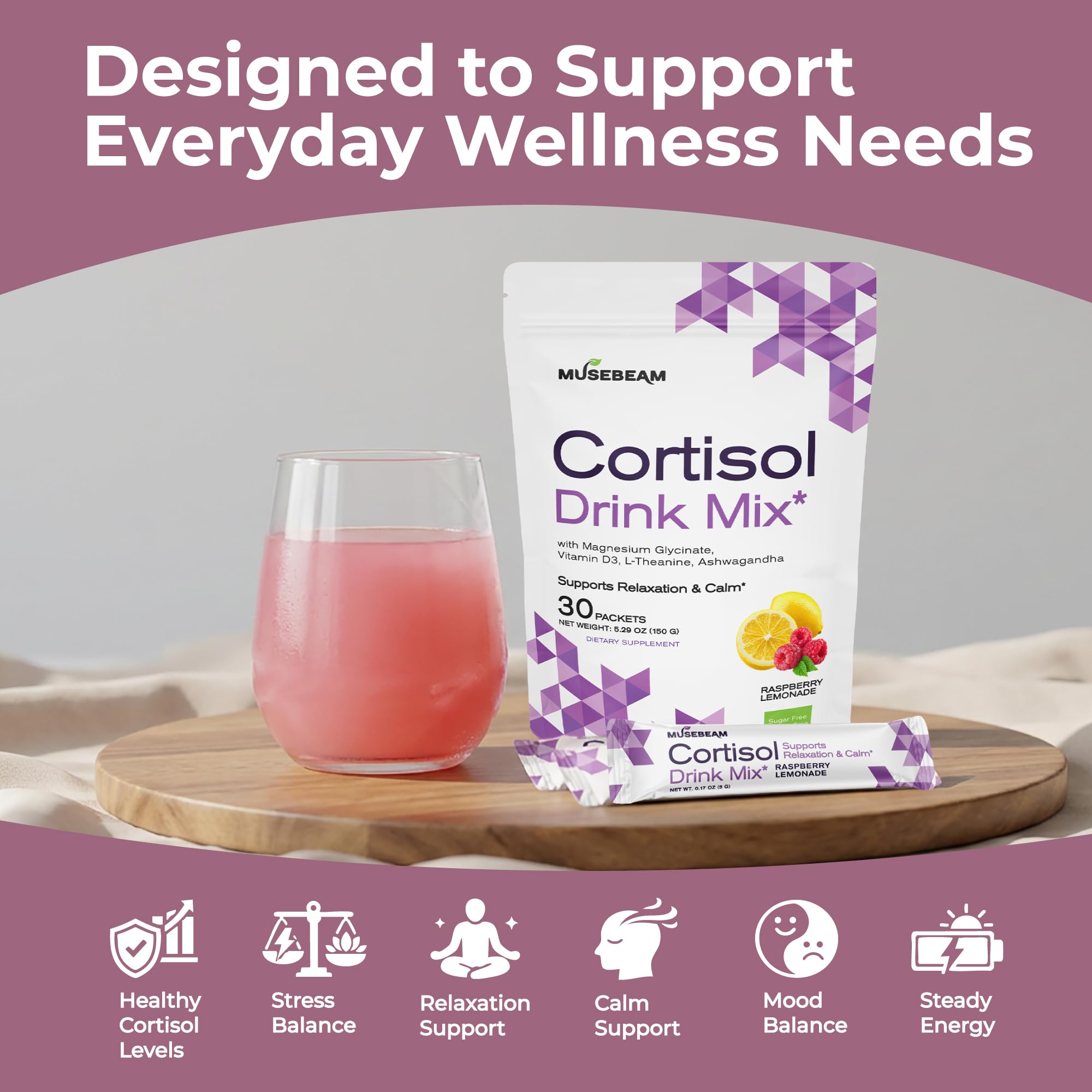 musebeam Cortisol Drink Mix ingredients list