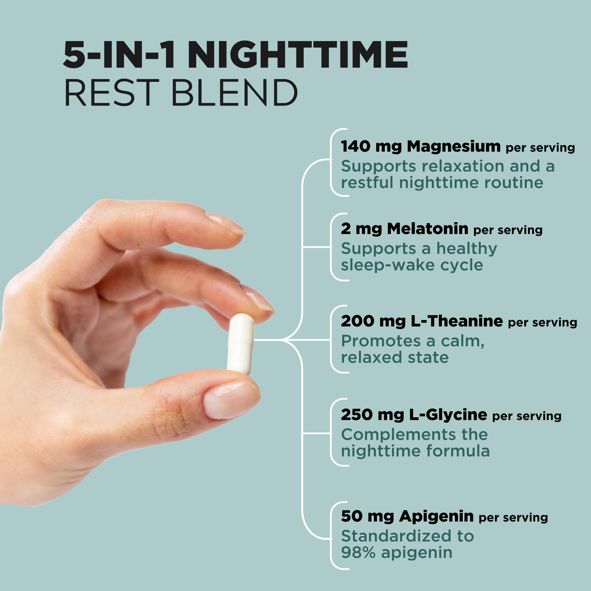 musebeam Magnesium Glycinate 90 Capsules bottle open