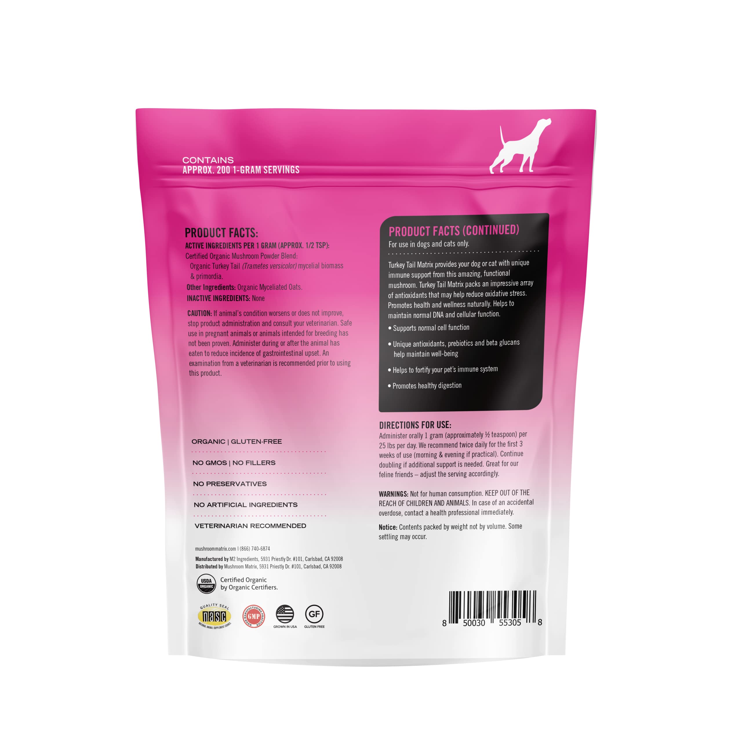 Mushroom Matrix Turkey Tail Mushroom Powder packaging side view