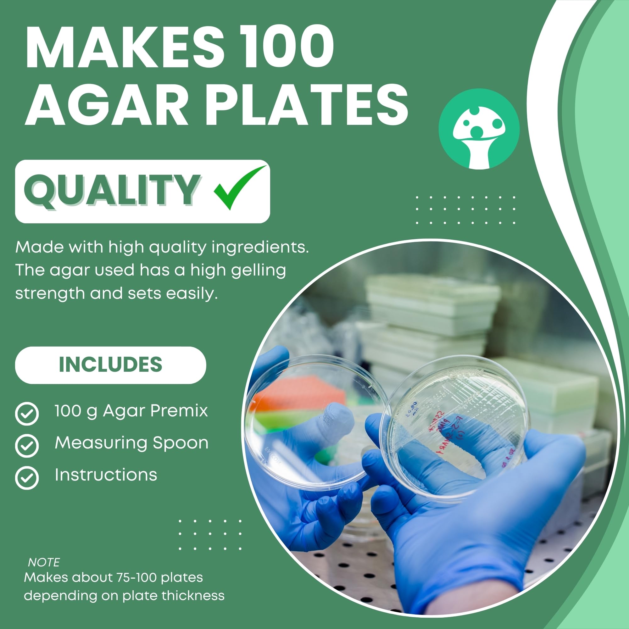 Mushroom Merchant Malt Extract Agar 100g close-up of contents