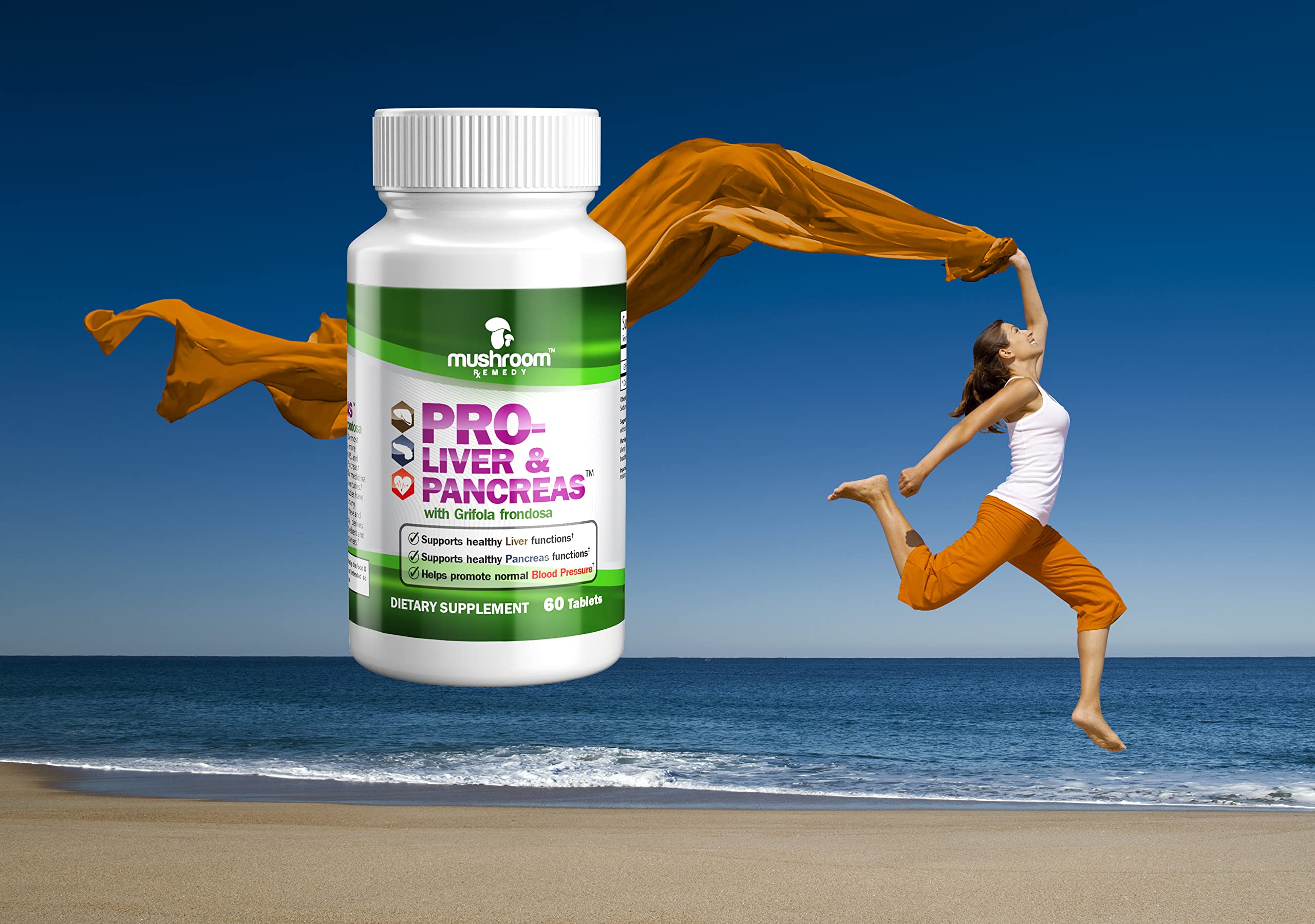 Mushroom Remedy Pro-Liver & Pancreas 1g supplement capsule close-up