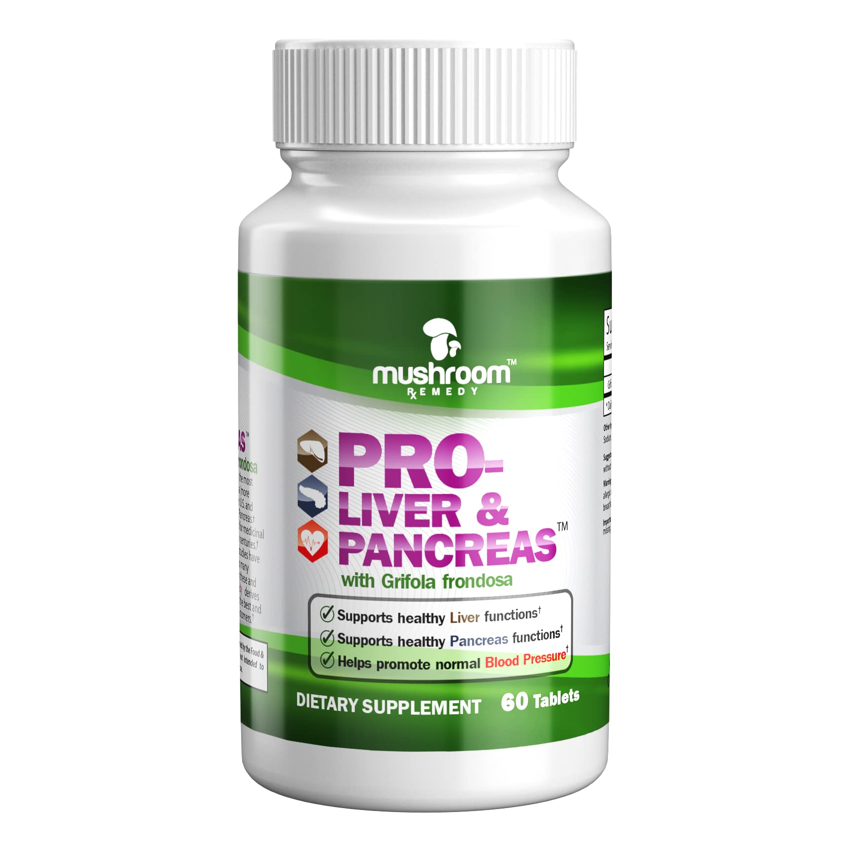 Mushroom Remedy Pro-Liver & Pancreas 1g supplement front view