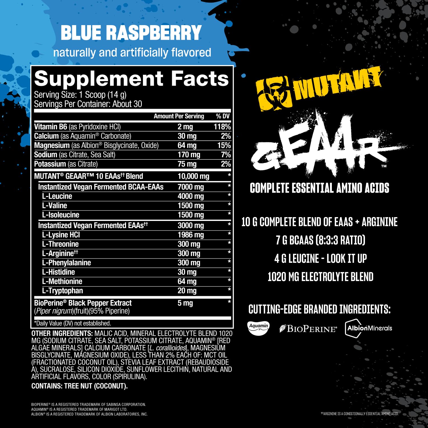 Mutant BCAA Powder 420g lifestyle scene with gym equipment