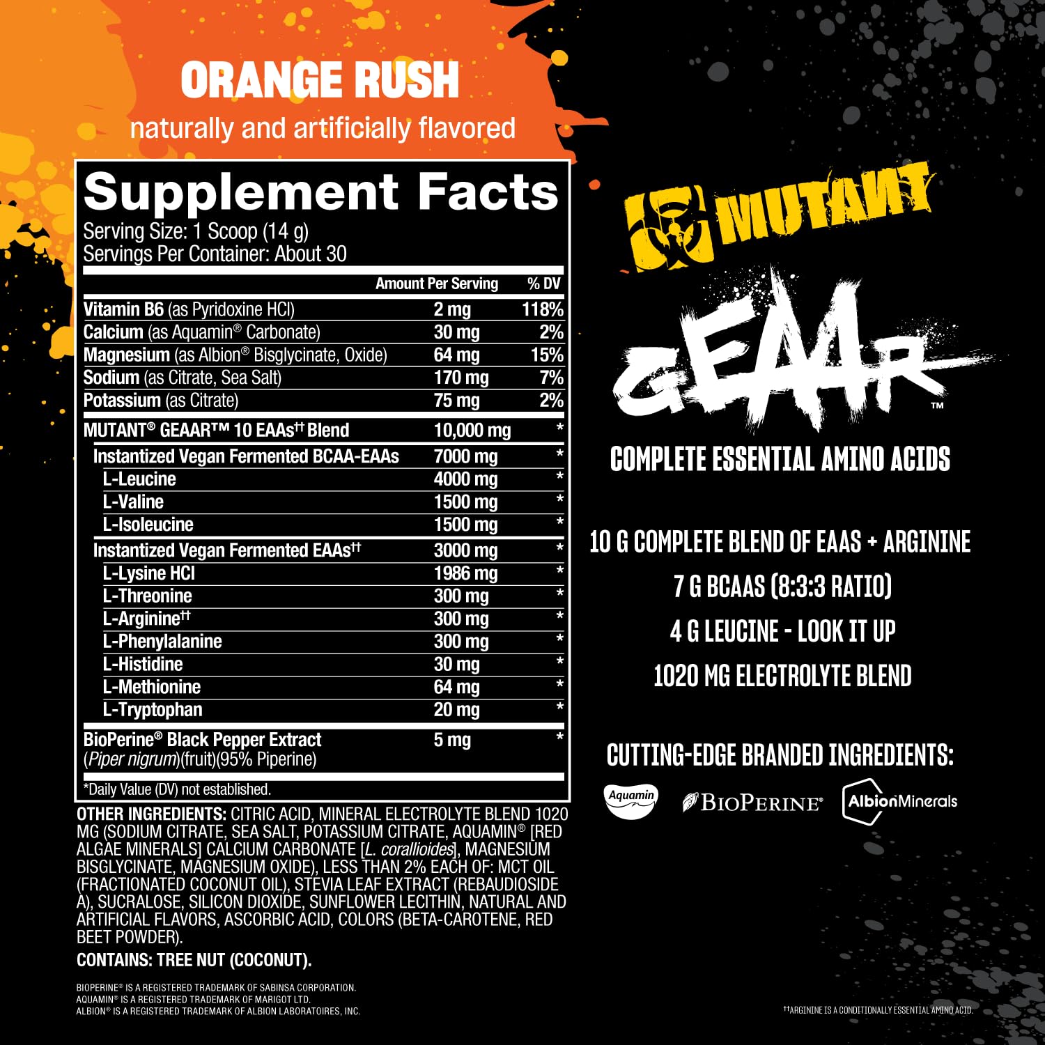 Mutant BCAA Powder 420g mixed in a glass of water