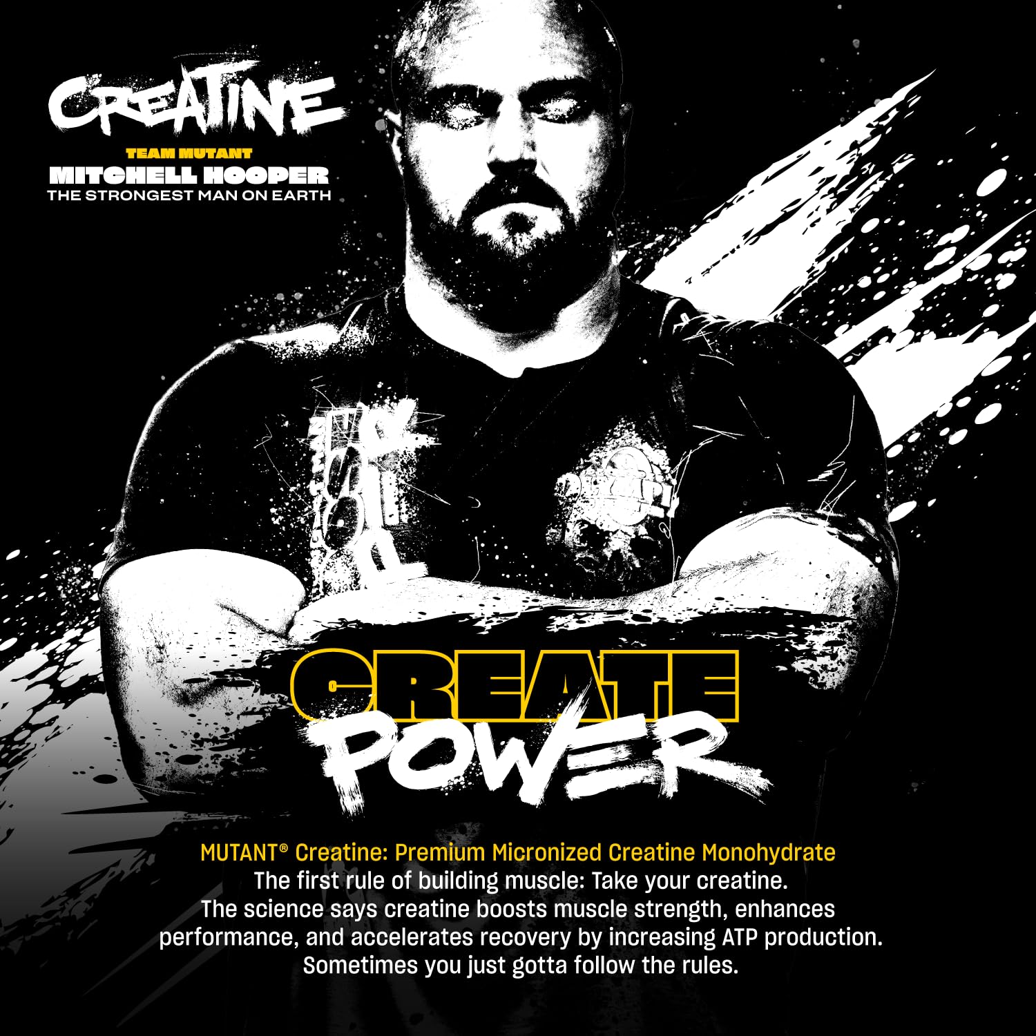 Mutant Creatine Monohydrate Powder scoop and powder