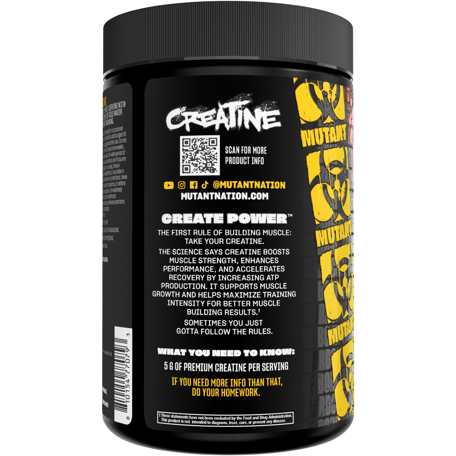 Mutant Creatine Monohydrate Powder with shaker bottle
