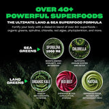 Mutant Spirulina Daily Supplement 372g scoop and powder