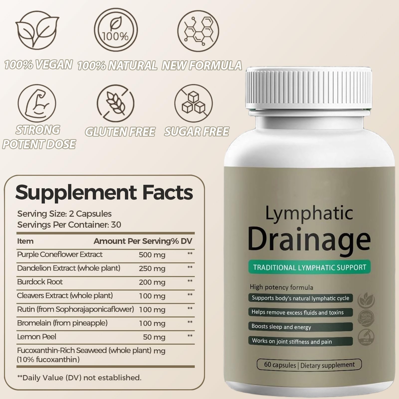 Muudee Lymphatic Support Capsules side view