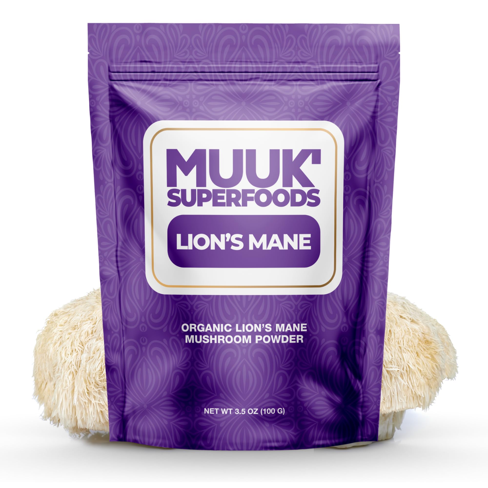 MUUK' SUPERFOODS Lion's Mane Mushroom Powder front view