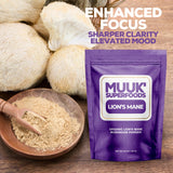 MUUK' SUPERFOODS Lion's Mane Mushroom Powder packaging