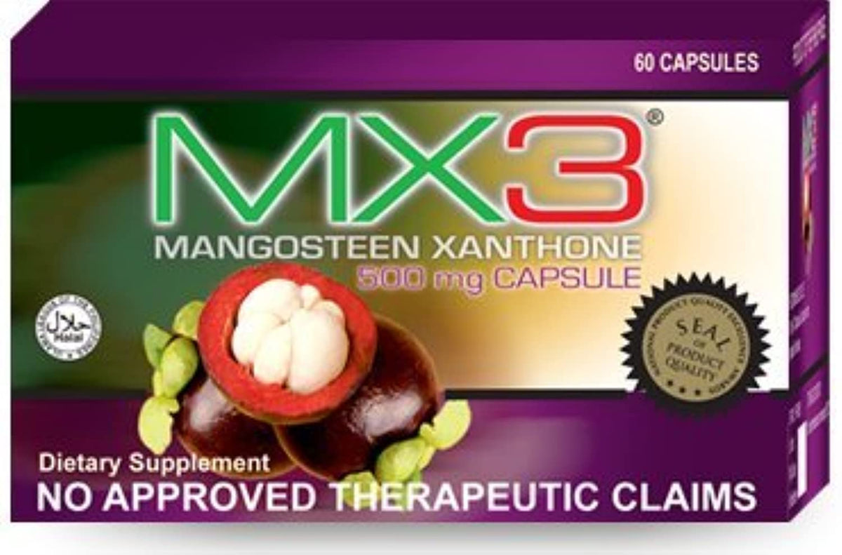 MX3 Mangosteen Natural Food Supplement 68g front view