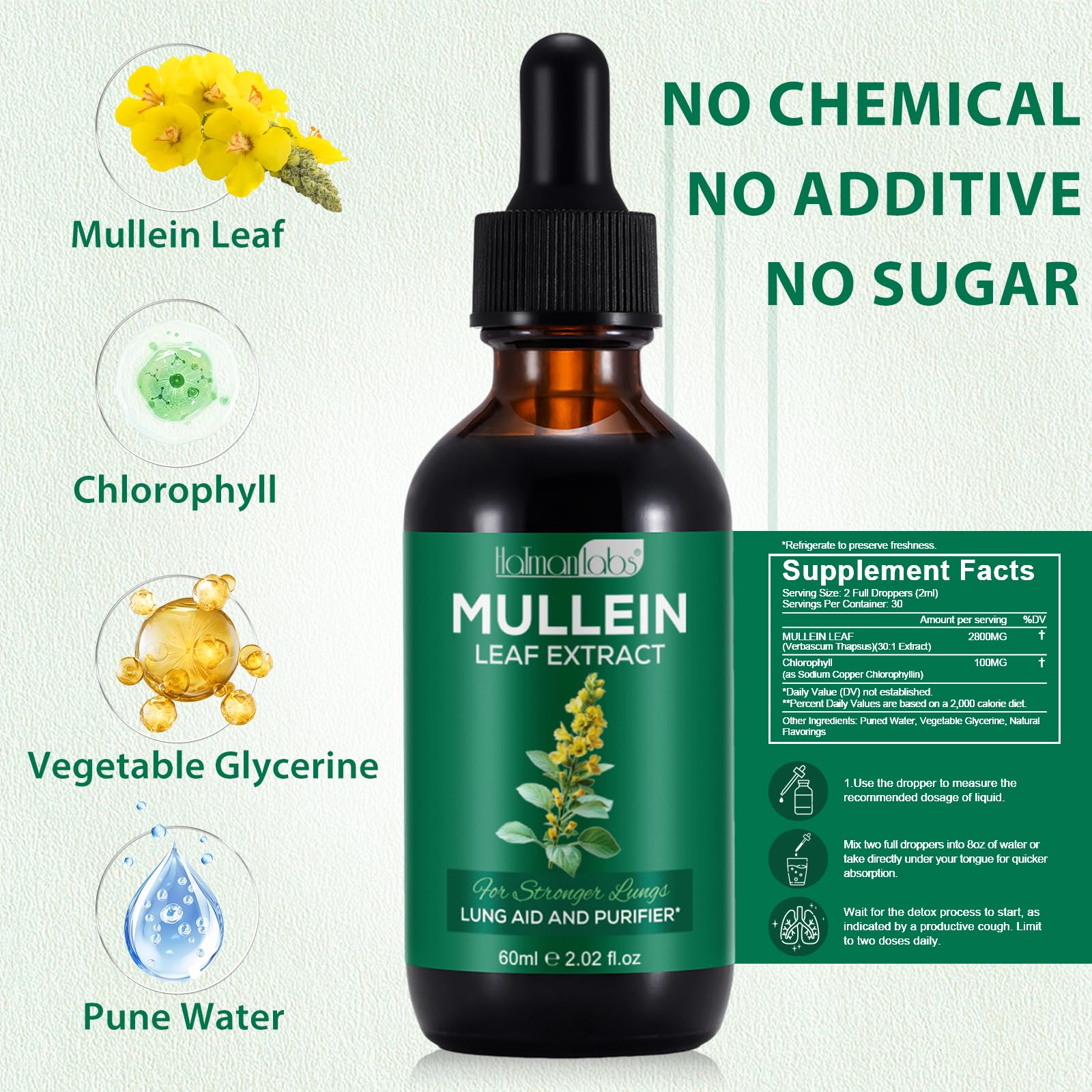 MXCZBSM Mullein Leaf Extract 310g label close-up
