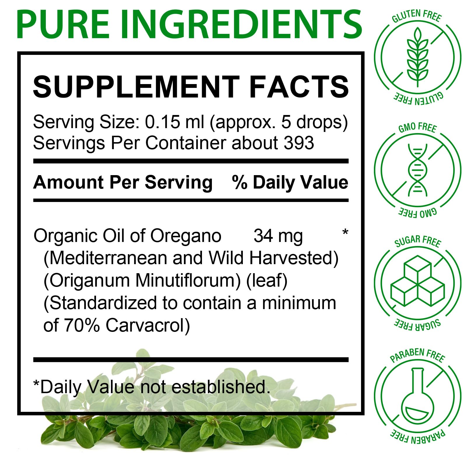 MXCZBSM Oregano Oil Liquid Drops packaging side view