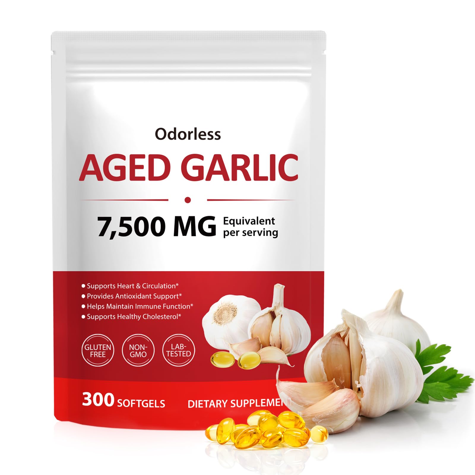 MXCZBSM Organic Garlic Capsules 300 count front view