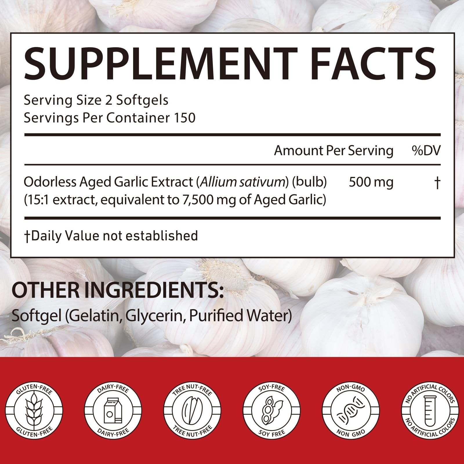 MXCZBSM Organic Garlic Capsules side view with label