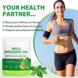 MXCZBSM Organic Oil of Oregano Softgels with a measuring spoon