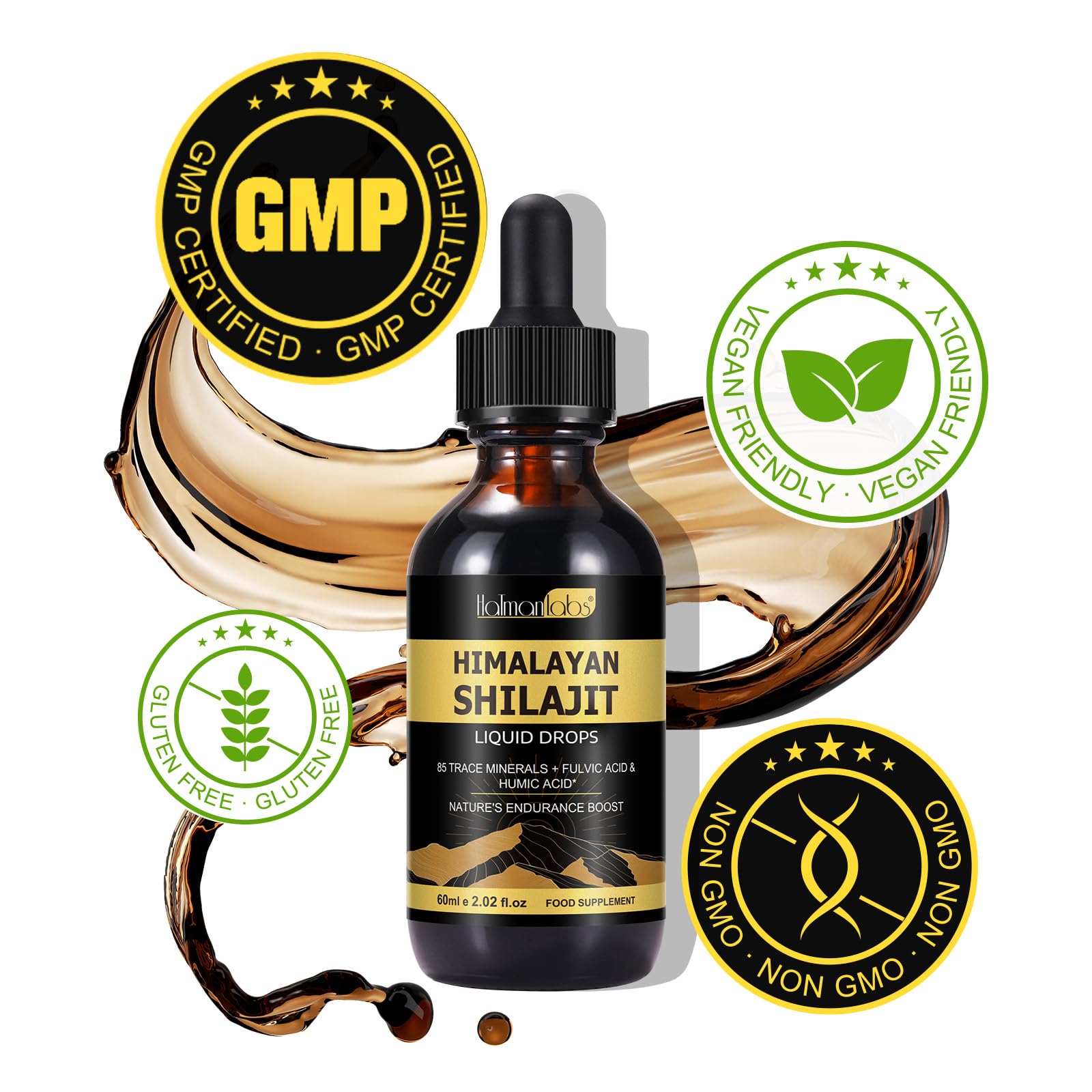 MXCZBSM Shilajit dropper bottle with cap