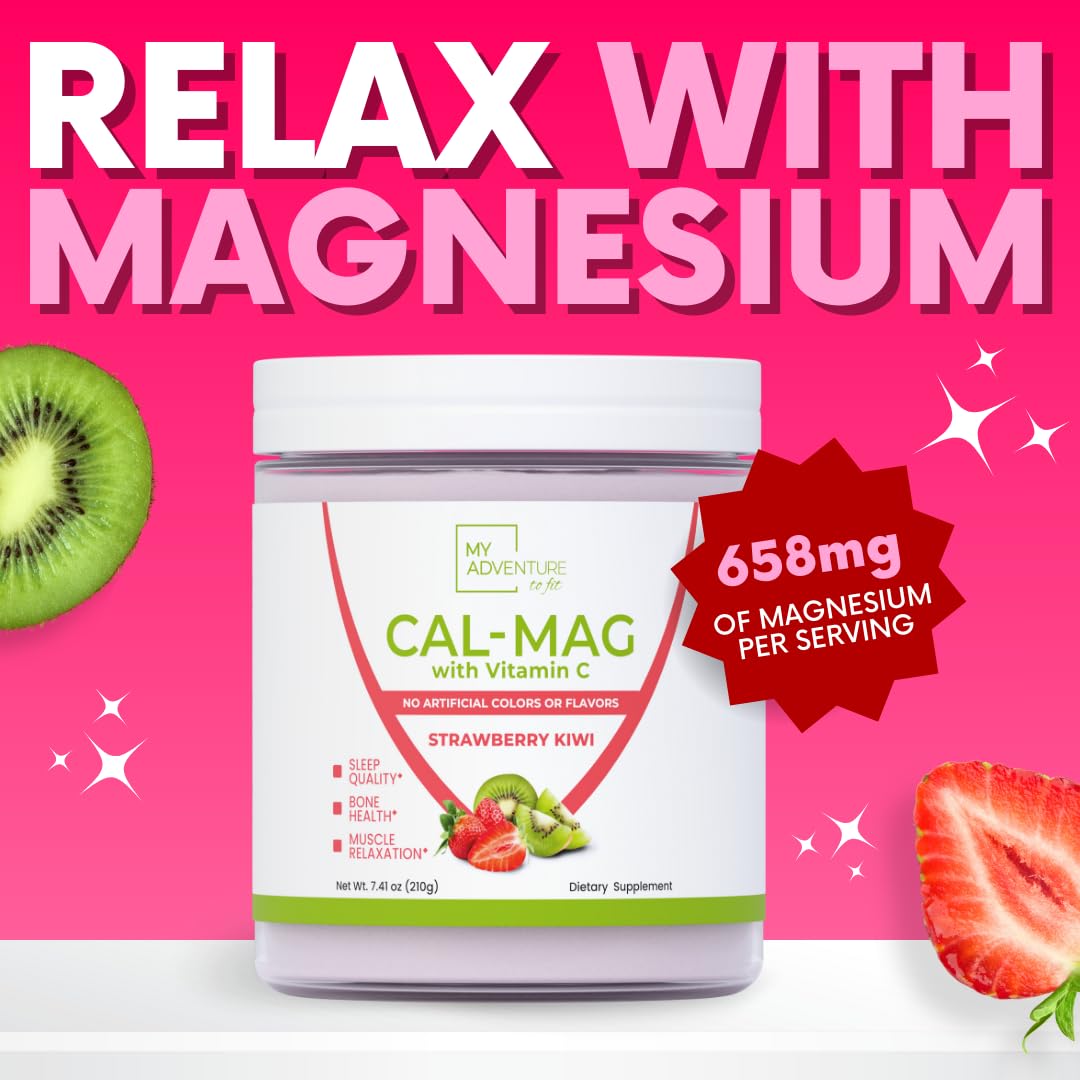 My Adventure to Fit Calcium Magnesium Supplement ingredients list on packaging