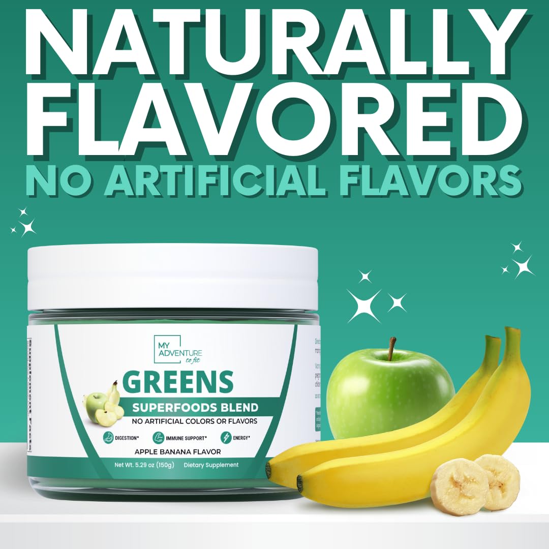 My Adventure to Fit Greens Superfood Powder with smoothie ingredients