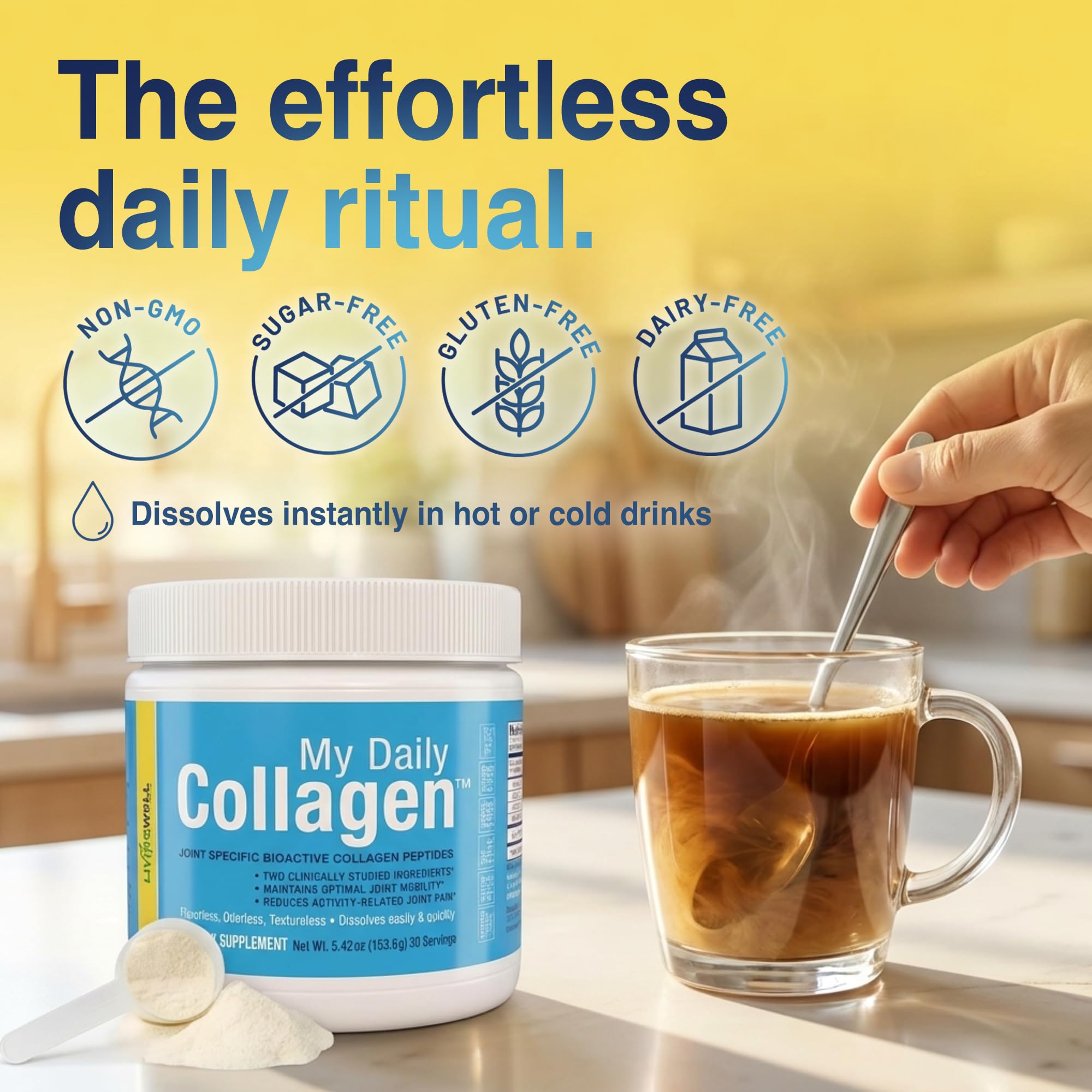 My Daily Collagen Hydrolyzed Collagen Peptides 200g lifestyle shot