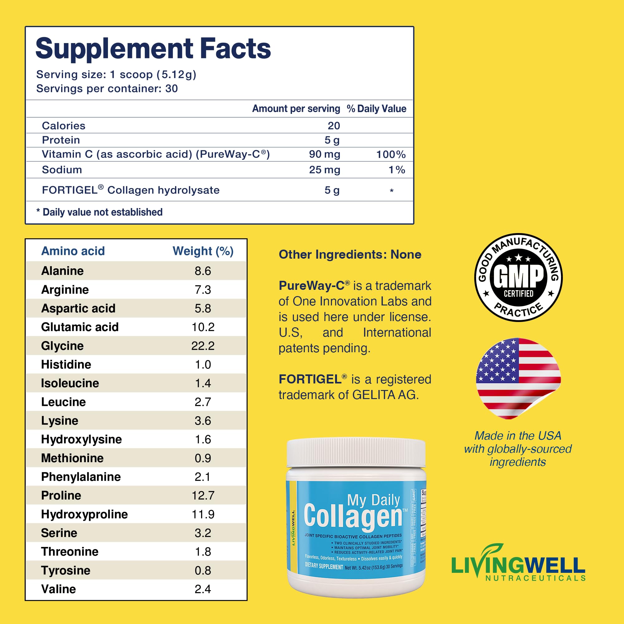 My Daily Collagen Hydrolyzed Collagen Peptides 200g serving suggestion