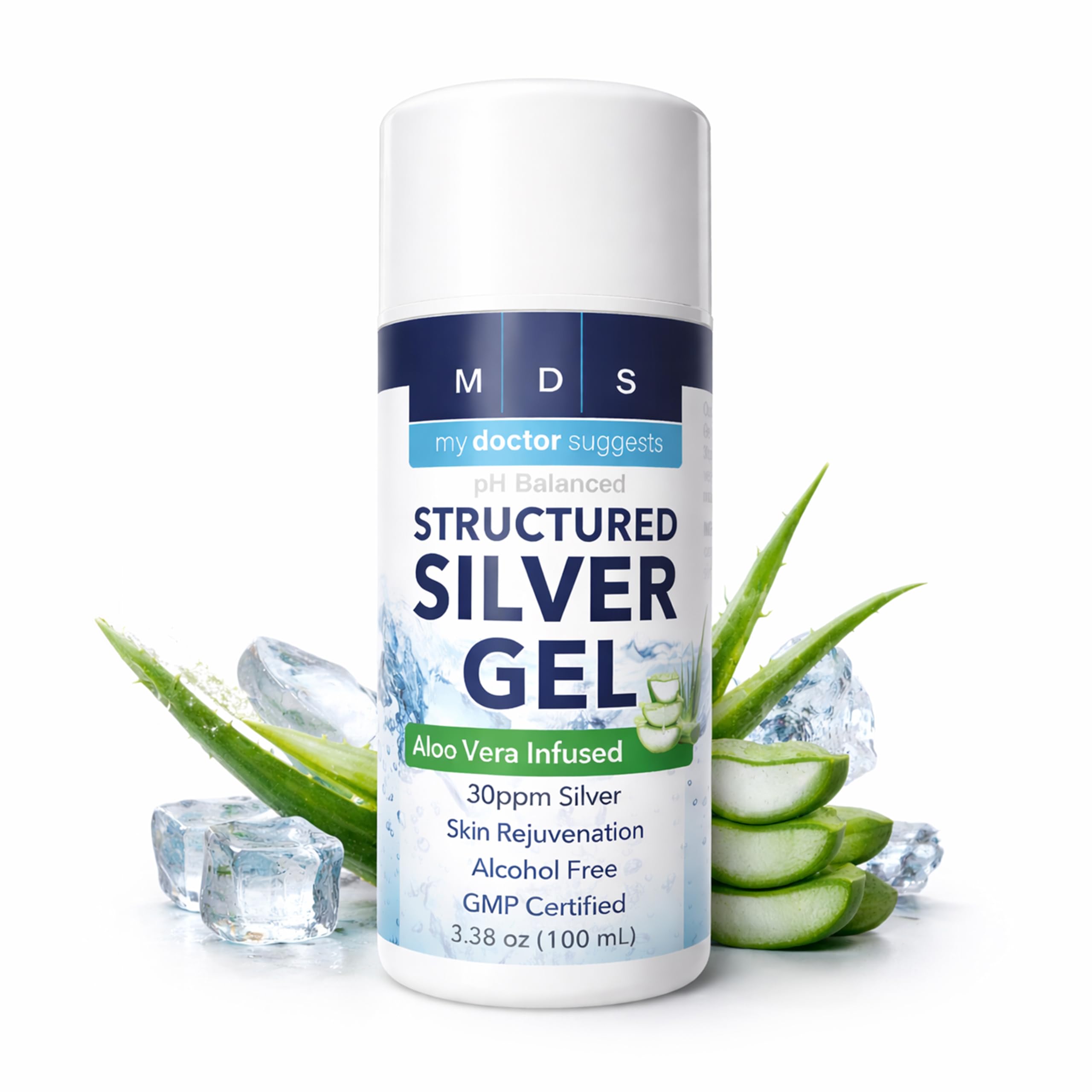 My Doctor Suggests Colloidal Silver Gel back view showing ingredients
