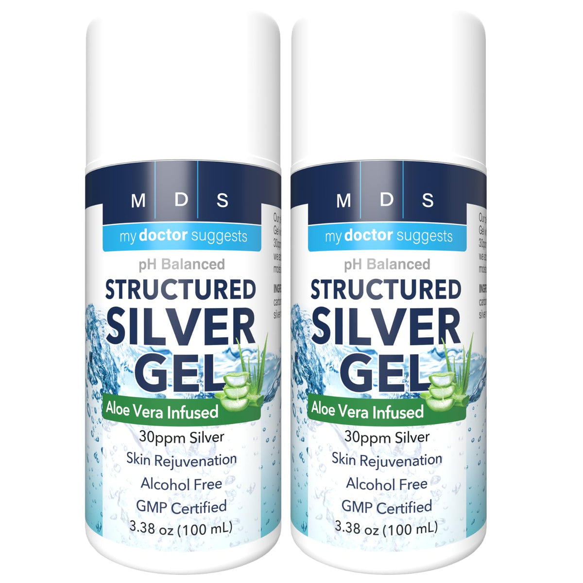 My Doctor Suggests Colloidal Silver Gel front view with aloe vera